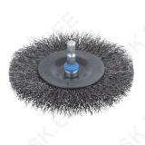 Steel Wire Wheel Brush Ø100x10mm Hexagon shank A/F 6.35 mm (¼")