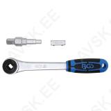 Push-through Ratchet with Adaptor and Step Wrench | internal square 12.5 mm (1/2")